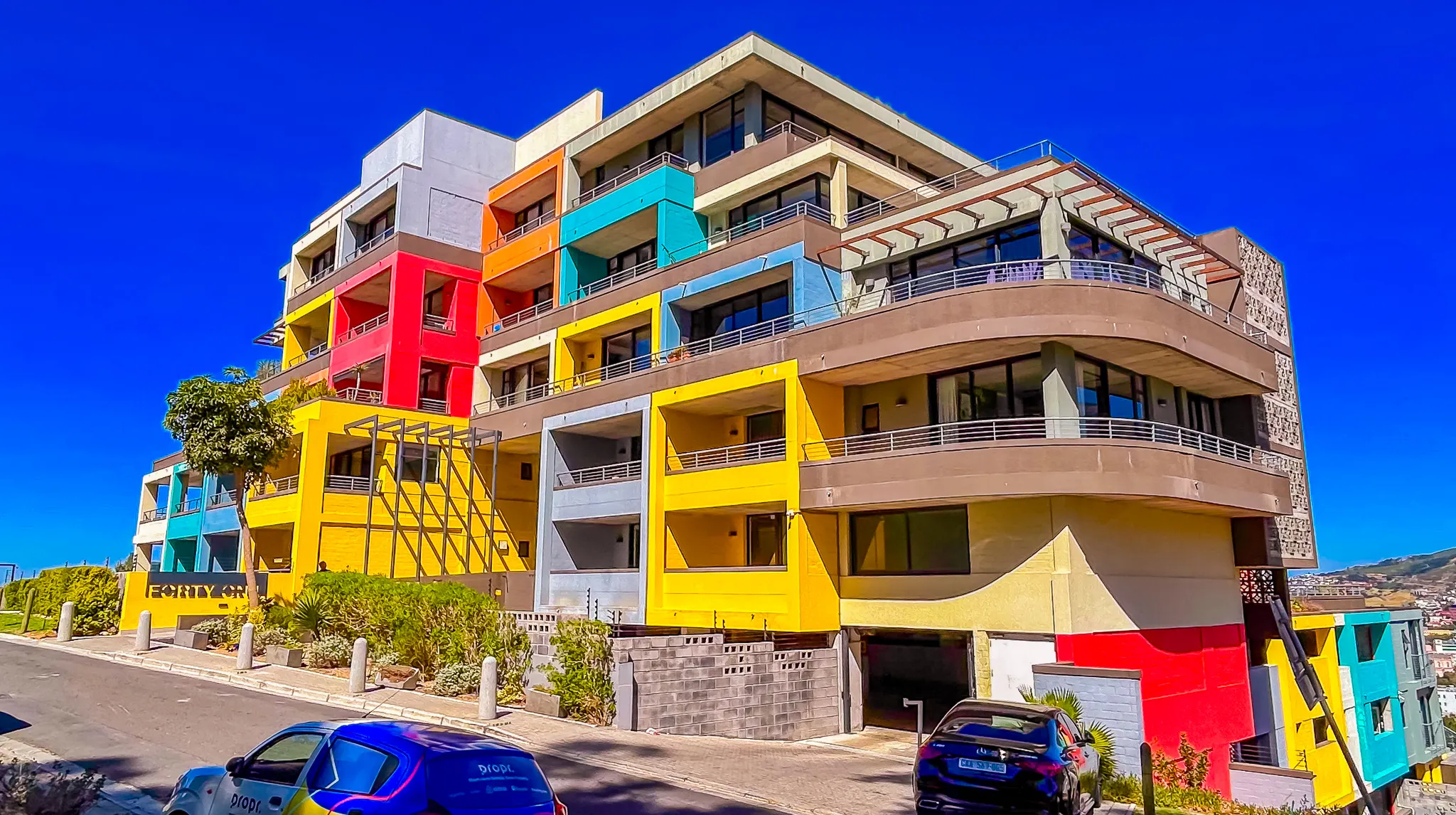 FORTYonL colourful building exterior from street level